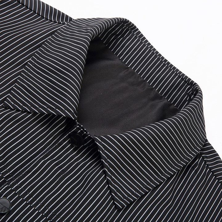 Men Striped Shirt Jacket Mune Fashion