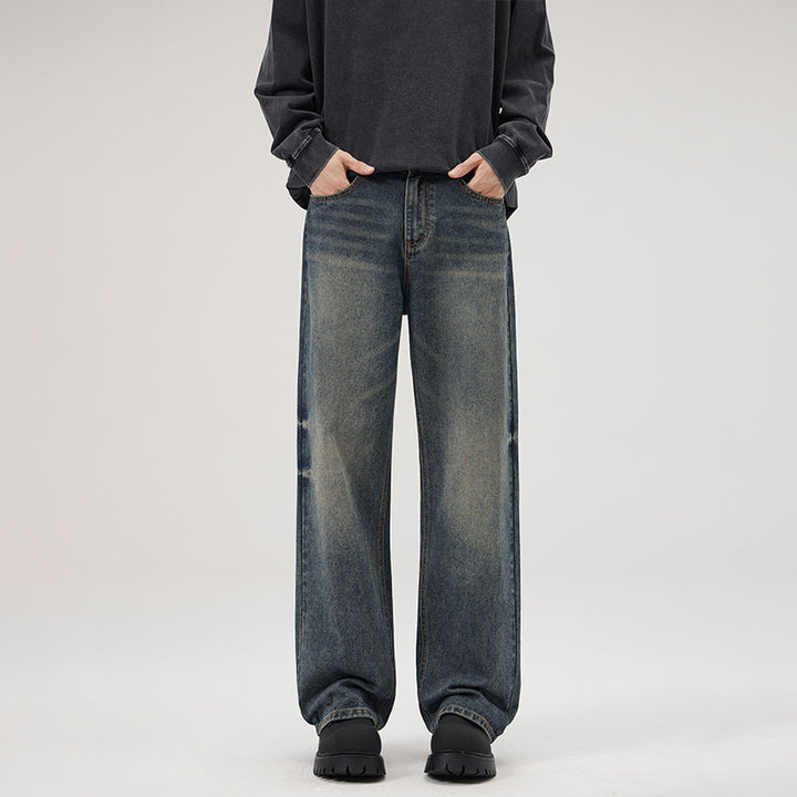 Men's Relaxed Fit Vintage Denim Jeans with Extra Wide Leg Mune Fashion