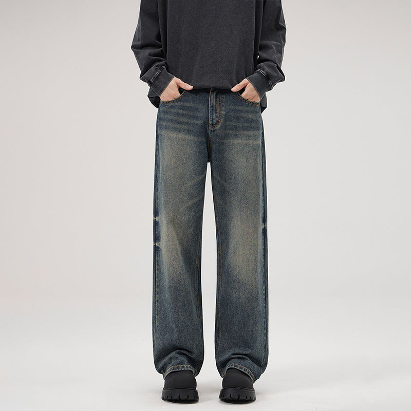 Men's Relaxed Fit Vintage Denim Jeans with Extra Wide Leg Mune Fashion