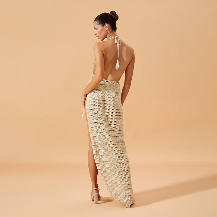 Women's figure-hugging mesh dress with sophisticated pattern Mune Fashion
