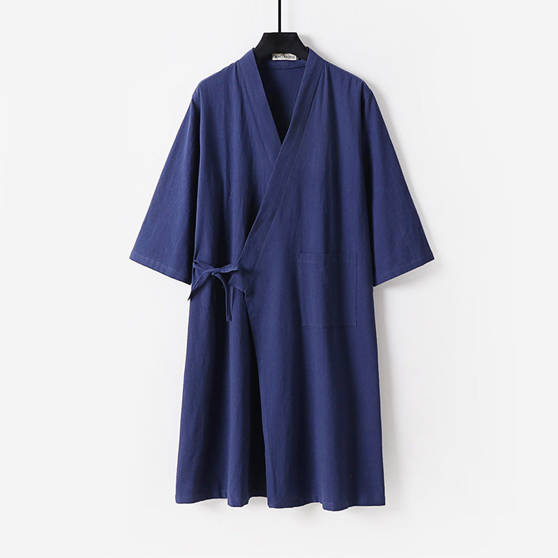 Women's Kimono Wrap Dress with Ties and Patch Pockets Mune Fashion