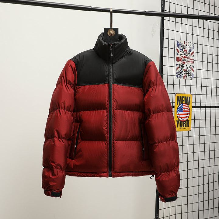 Men's quilted jacket with high collar