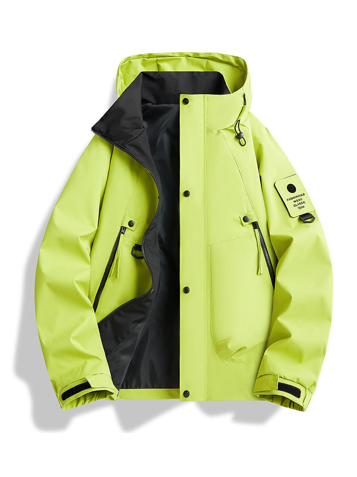Men's waterproof urban hardshell jacket with welded seams, adjustable hood and utility arm pocket Mune Fashion