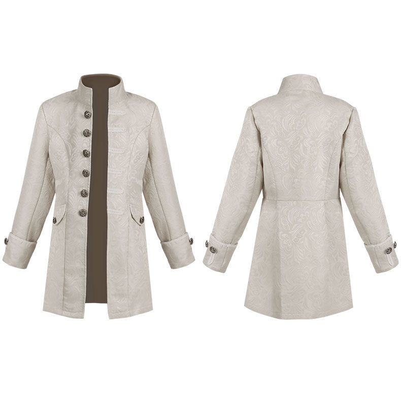 Women's tailored jacquard blazer with stand-up collar and decorative button placket Mune Fashion