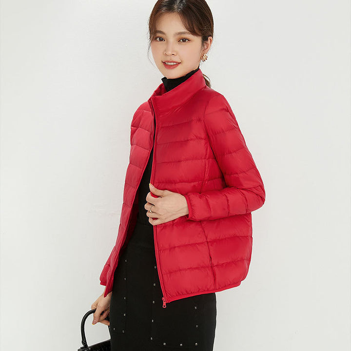 Women's Ultra-light Quilted Hooded Jacket with Ultra-flat Thermal Wadding Mune Fashion