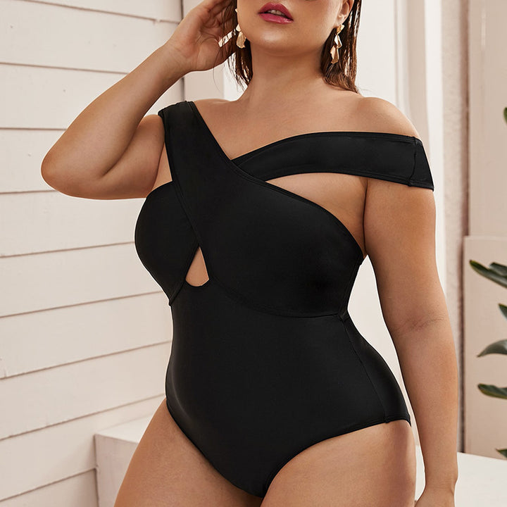 Ladies Stylish One-Piece with Asymmetric Cut-Out Mune Fashion