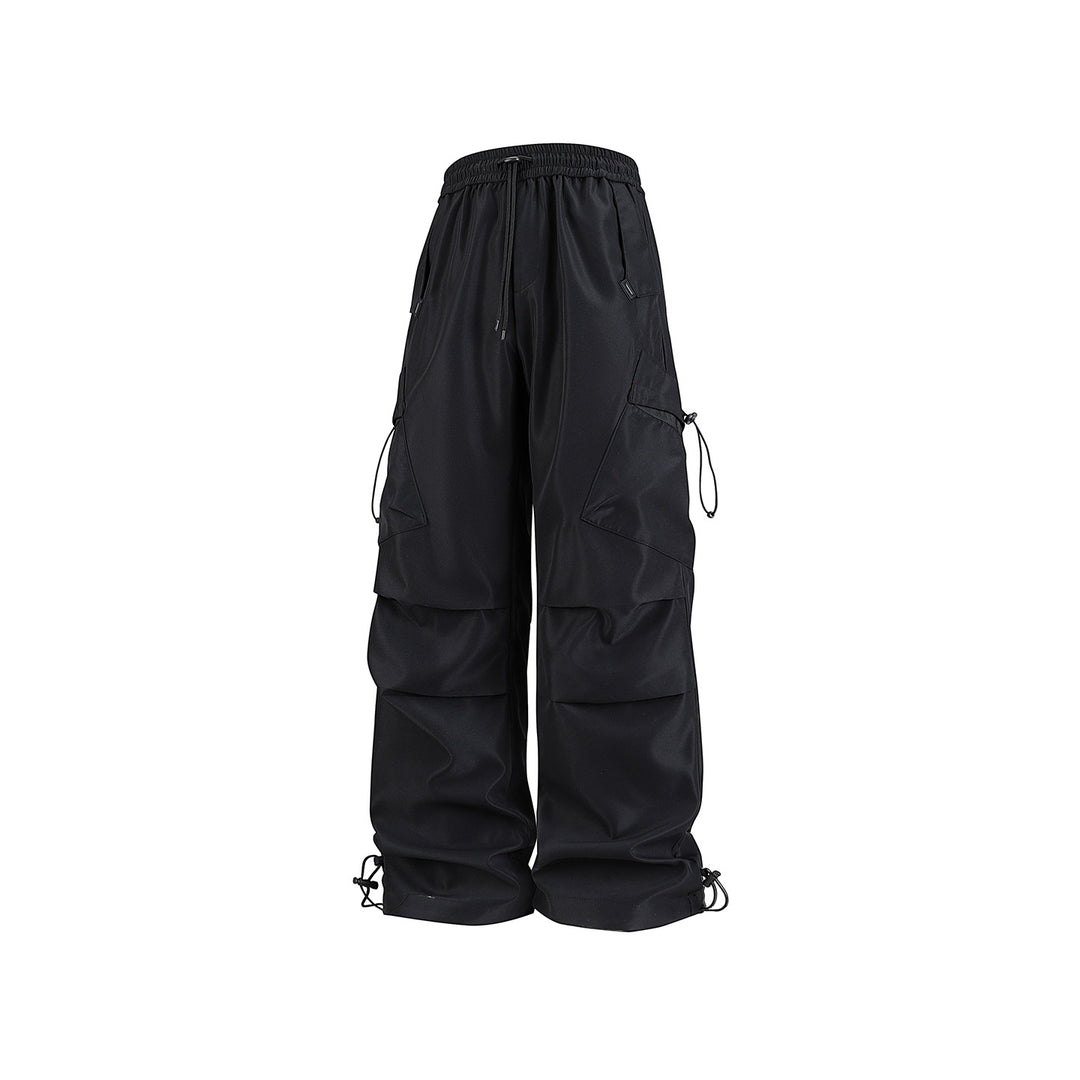Men's Oversized Cargo Pants with Drawstring Waist, Multifunctional Flap and Leg Pockets, and Adjustable Cord Endings Mune Fashion