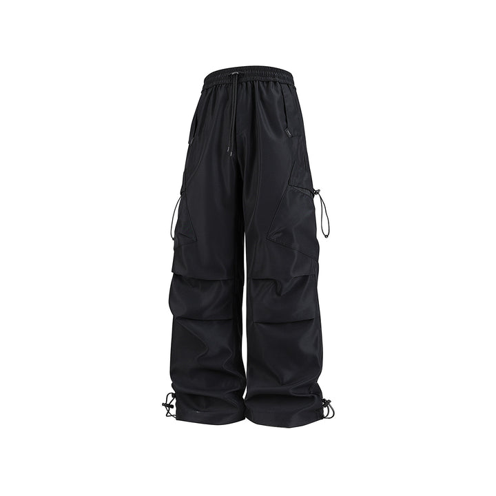 Men's Oversized Cargo Pants with Drawstring Waist, Multifunctional Flap and Leg Pockets, and Adjustable Cord Endings Mune Fashion