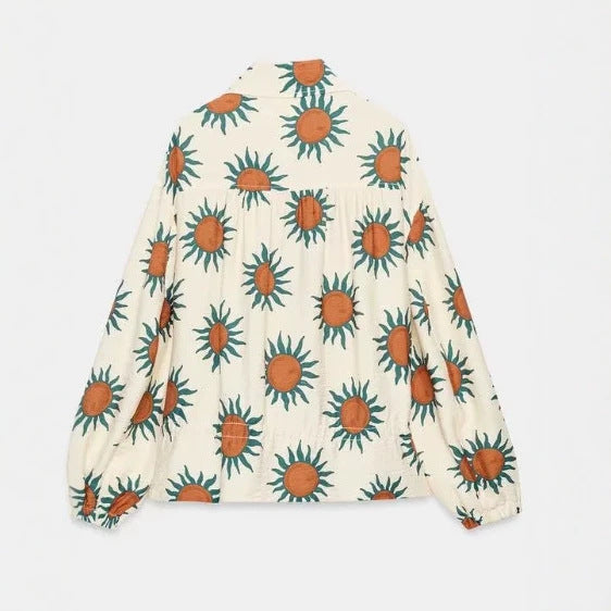 Women's Cropped Blouson Jacket made of woven fabric with stand-up collar, elastic hem, and fine check design Mune Fashion