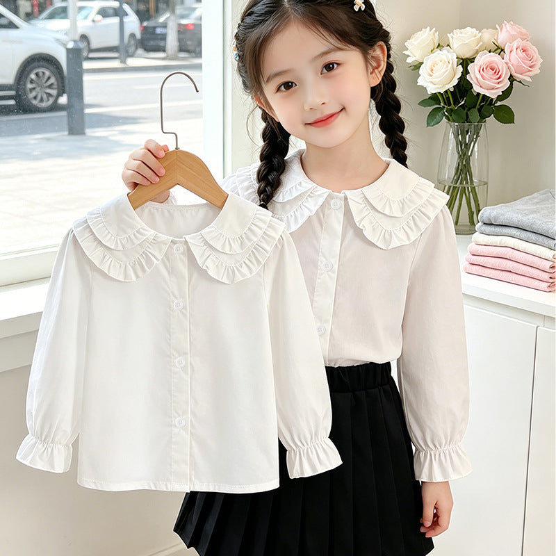 Girls elegant blouse with ruffle details Mune Fashion