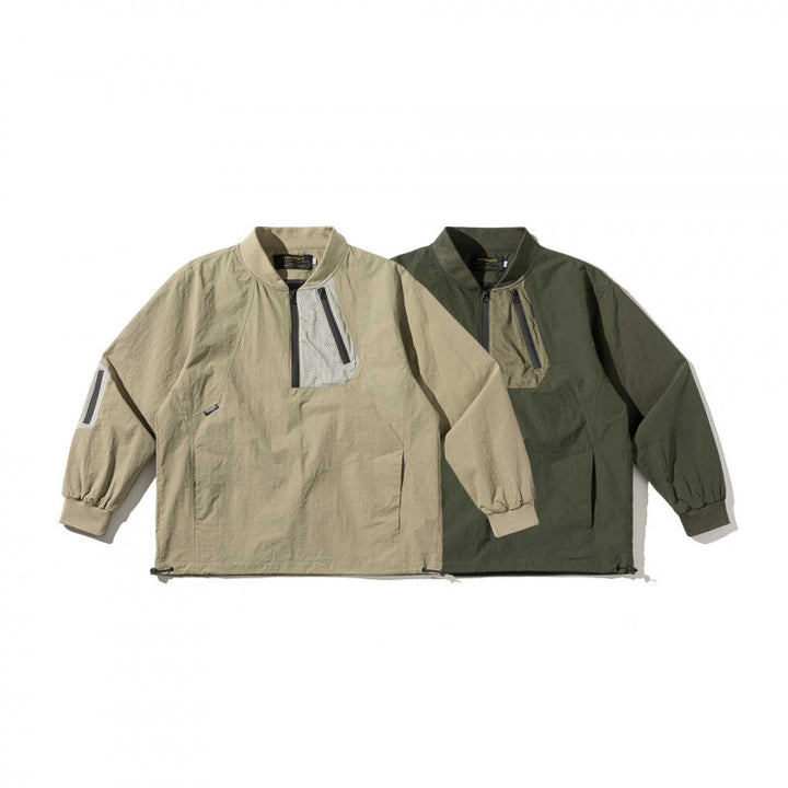Unisex Lightweight Oversized Anorak with Half Zipper, Utility Pockets and Drawstring Hem Mune Fashion