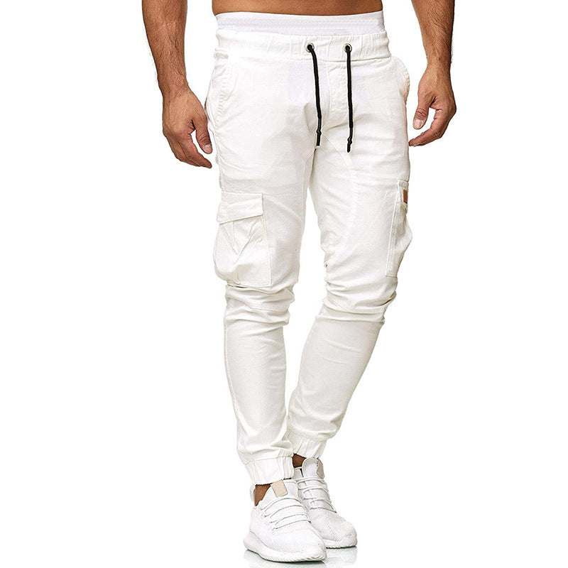 Men's cargo jogger pants with elastic waistband, drawstring and tapered leg Mune Fashion