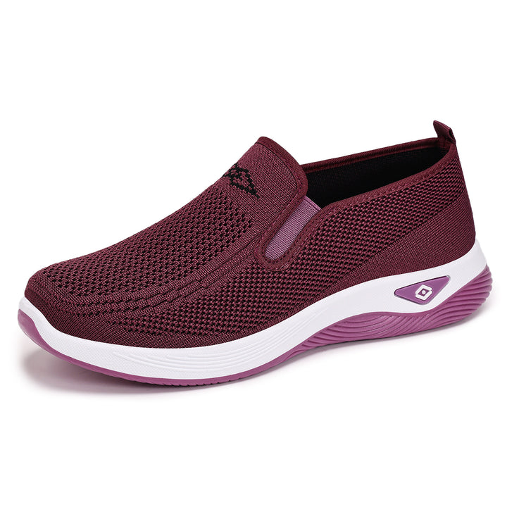 Women nan breathable knitted slip-on leisure shoe with cushioning EVA sole Mune Fashion