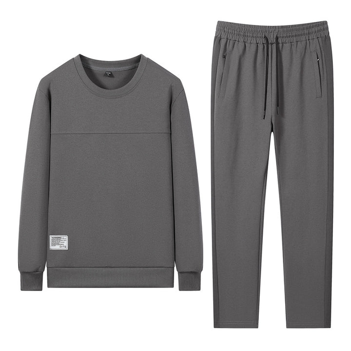 Men's casual training set with zip bomber, round neck sweatshirt, and elastic jogging pants Mune Fashion