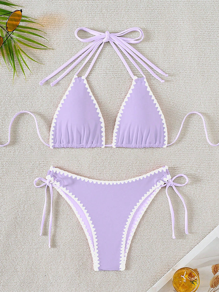 Women's triangle bikini with playful contrast seams Mune Fashion