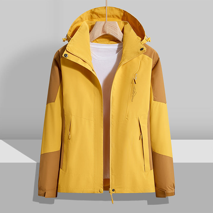 Women's two-layer waterproof outdoor jacket with hood, breathable membrane and adjustable waist Mune Fashion