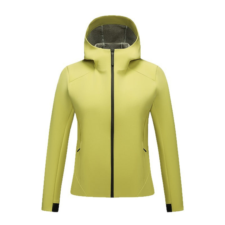 Women's Tailored Softshell Jacket with Hood and Fleece Lining Mune Fashion