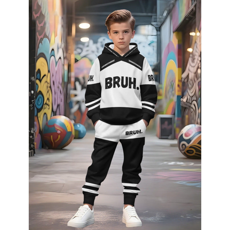 Unisex nan children's jogging suit with hoodie and detailed car print Mune Fashion