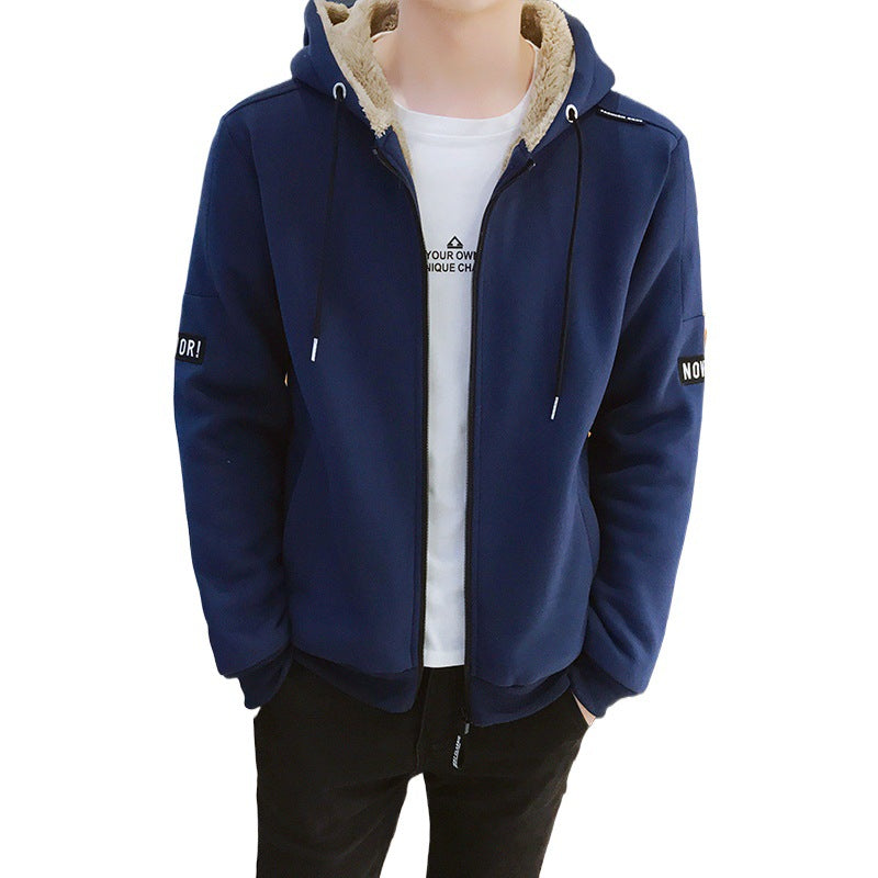 Men's Urban Zip Hoodie with Teddy lining, stand-up collar hood & ribbed cuffs Mune Fashion
