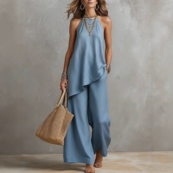 Women airy jumpsuit with asymmetrical cut Mune Fashion