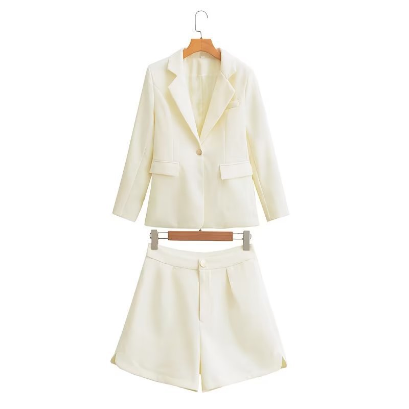 Women's Tailored Blazer and Shorts Set with Corset Crop Top Mune Fashion