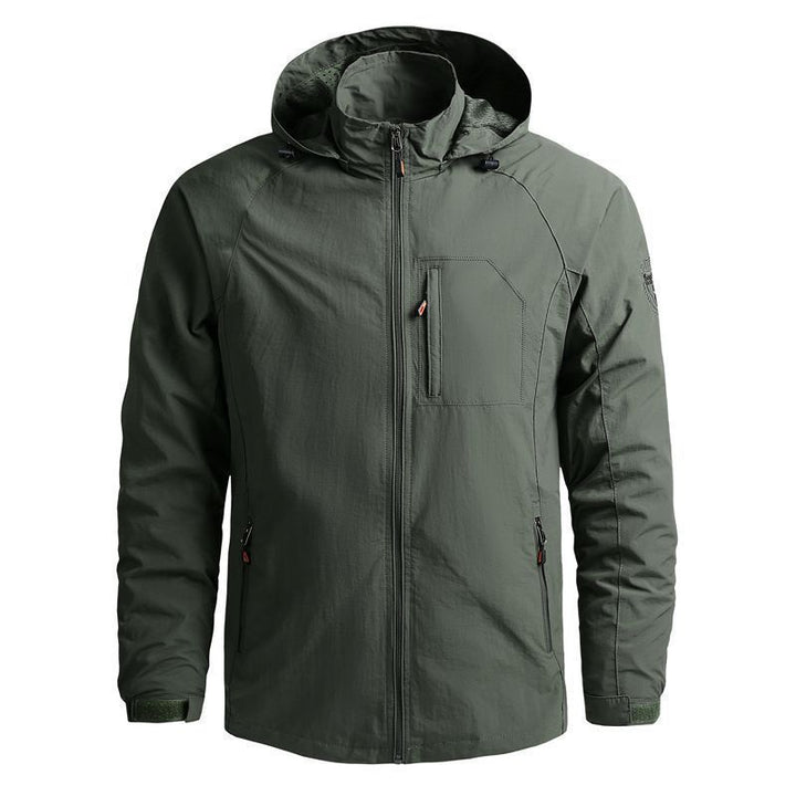 Men's lightweight water-repellent softshell jacket with hood and chest pocket Mune Fashion