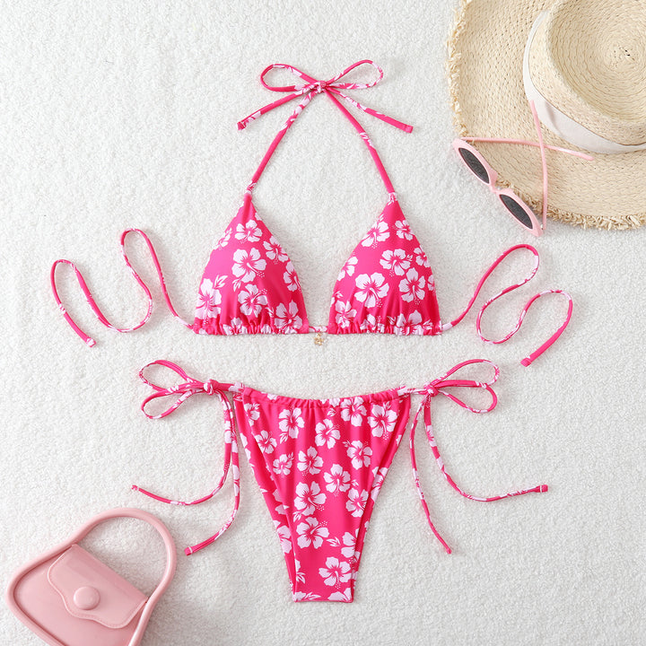 Women's colorful checkered bikini with cheeky cherry pattern Mune Fashion