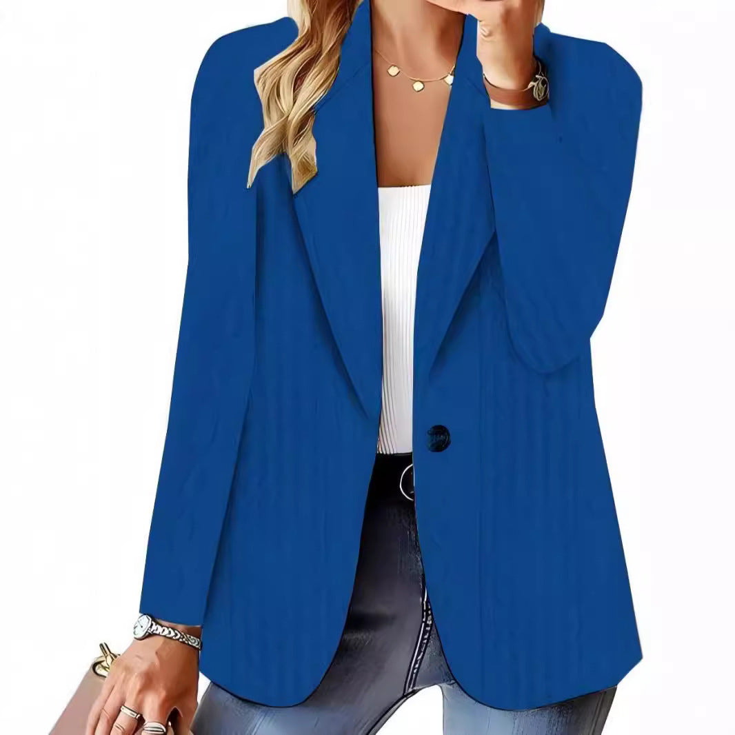 Women's Oversized Blazer with Shawl Collar, Single-button Closure and Structured Look Mune Fashion