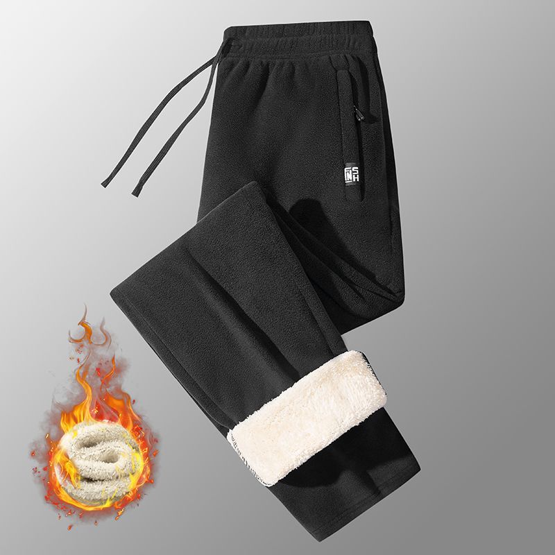 Men's warming microfleece pants with full sherpa lining, elastic comfort waistband, and zippered pockets Mune Fashion
