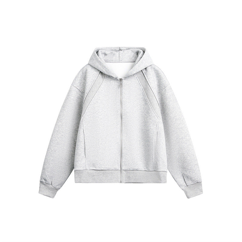 Unisex Light Oversize Hooded Sweat Jacket with Full Zip, Raglan Sleeves and Side Pockets Mune Fashion