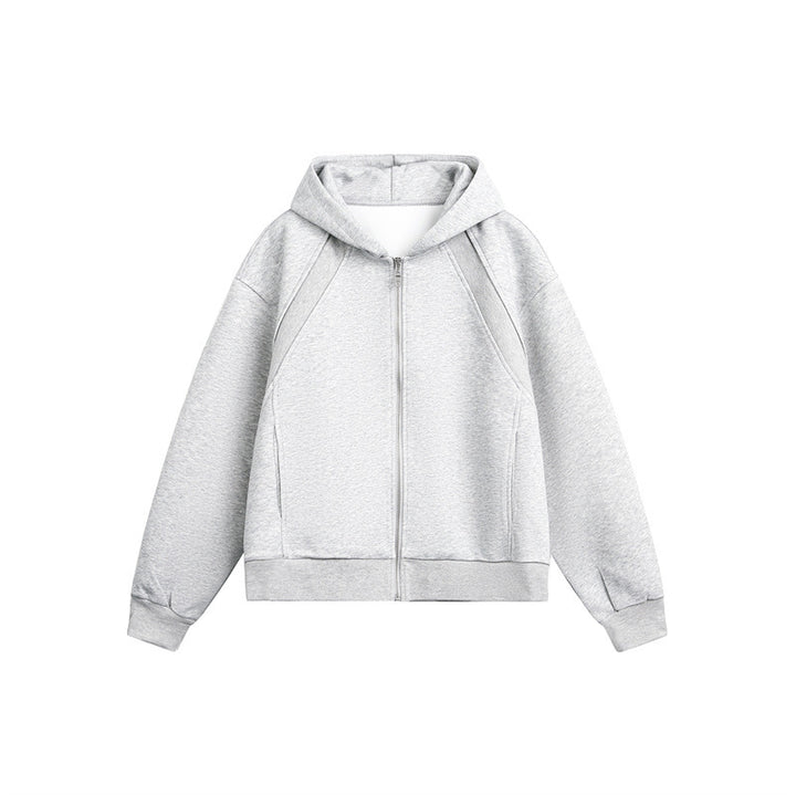 Unisex Light Oversize Hooded Sweat Jacket with Full Zip, Raglan Sleeves and Side Pockets Mune Fashion