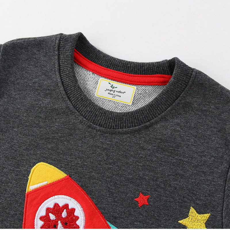 Kids Sweatshirt with creative rocket and animal design Mune Fashion