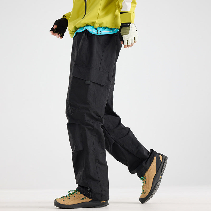 Men's Lightweight Technical Cargo Trekking Pants with Drawstring Waist, Utility Pockets and Adjustable Leg Openings Mune Fashion