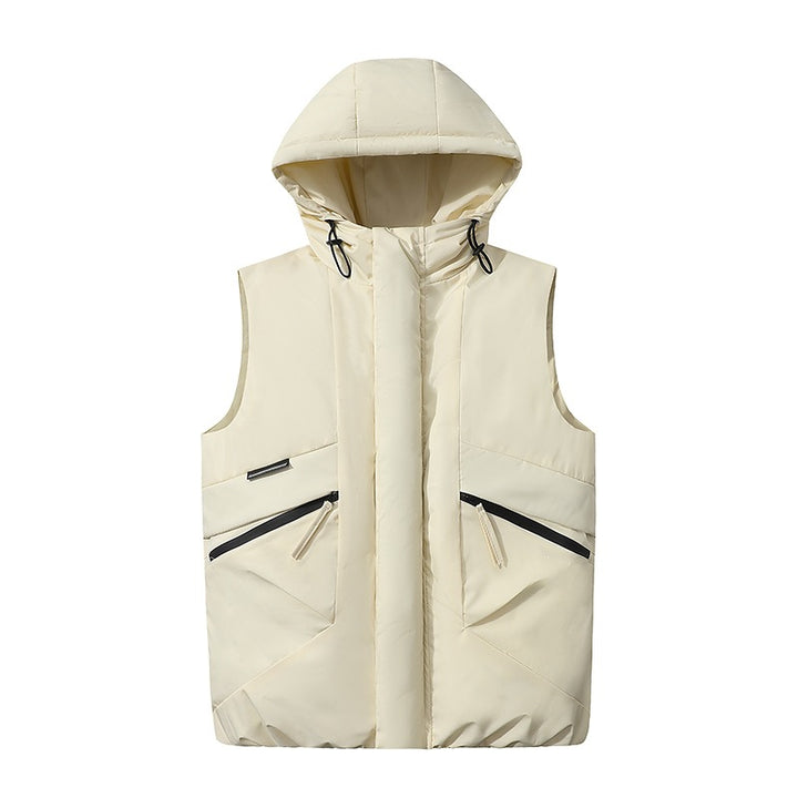 Men's Padded Hooded Quilted Vest in Technical Urban Look with Concealed Zipper & Utility Pockets Mune Fashion