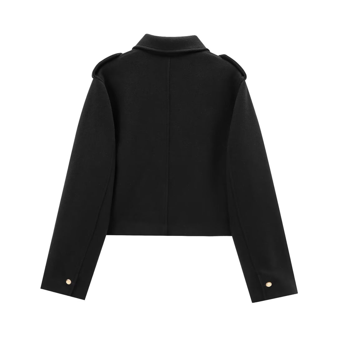 Women's Fashion Short Jacket with Flap Pockets