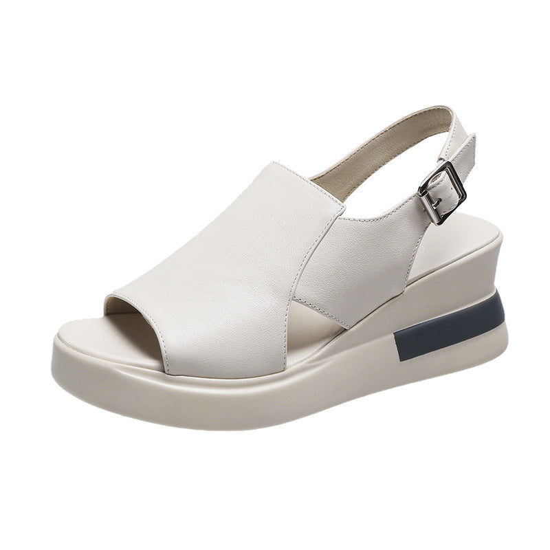 Ladies nan T-strap sandals with stable platform and padded footbed Mune Fashion