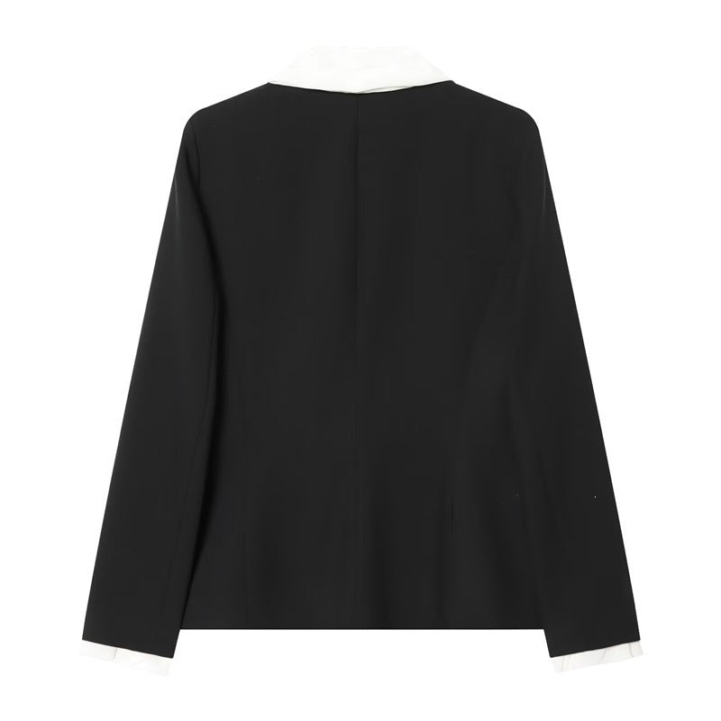 Women's elegant high-waisted wide-leg suit pants with crease Mune Fashion