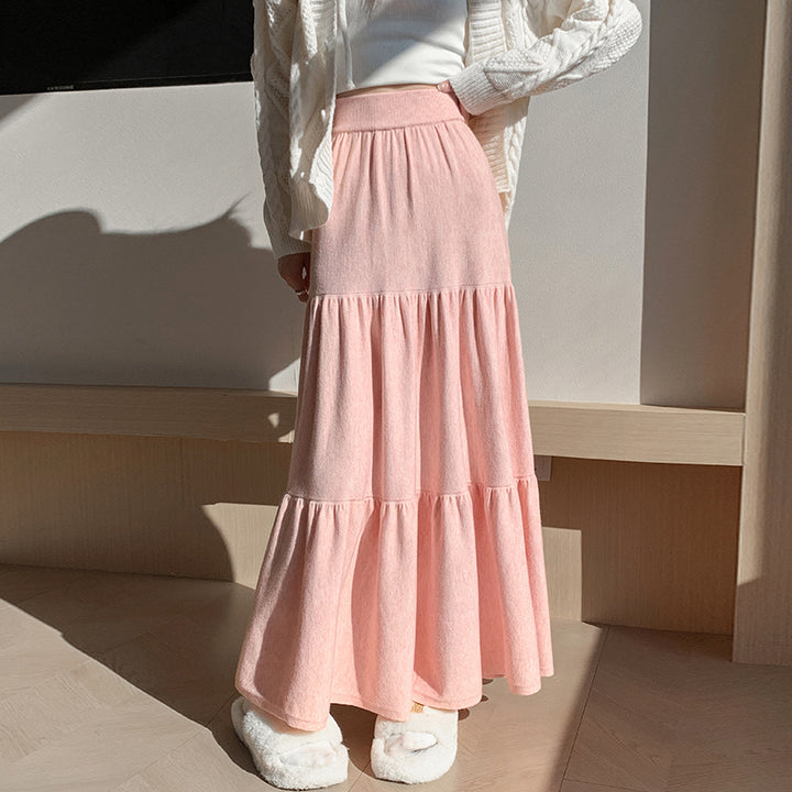 Ladies Long Tiered Skirt with Voluminous Hem Mune Fashion