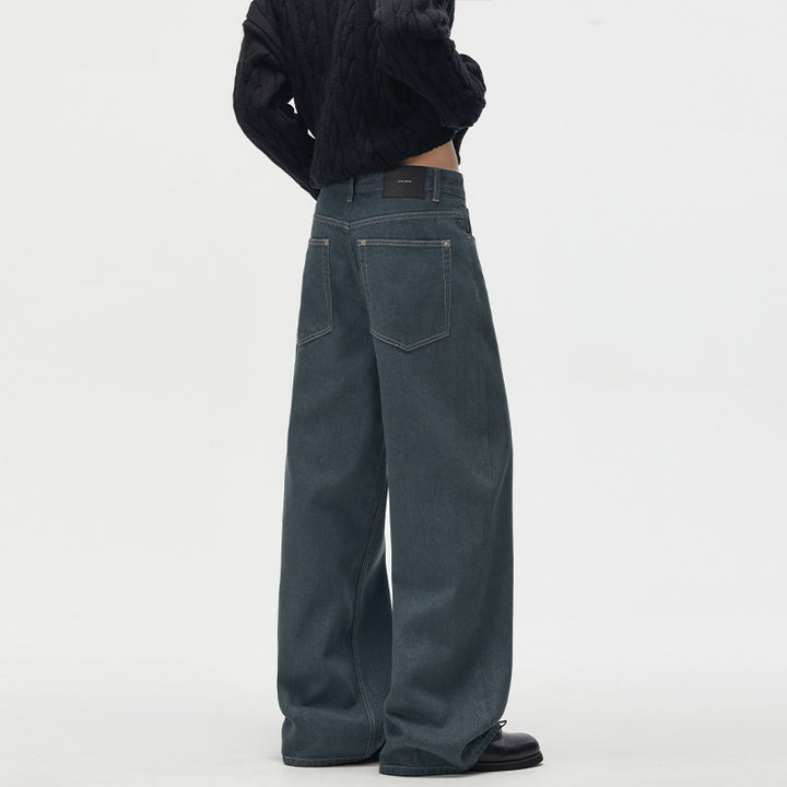 Men's Marlene denim pants in ultra-wide baggy cut with visible button placket Mune Fashion