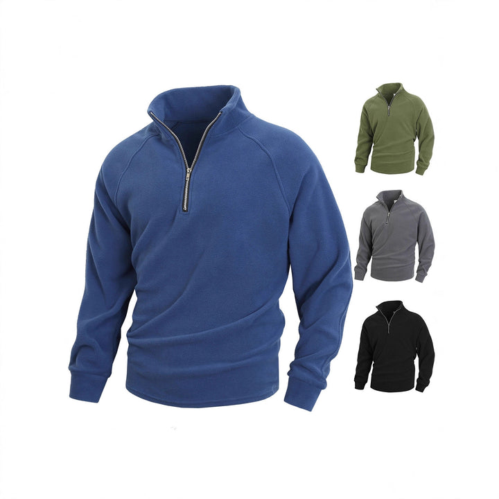 Men's fleece pullover with half zipper Mune Fashion