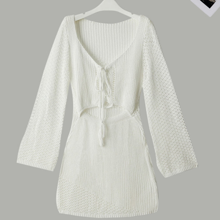 Women's knit dress with cut-out and long sleeves Mune Fashion