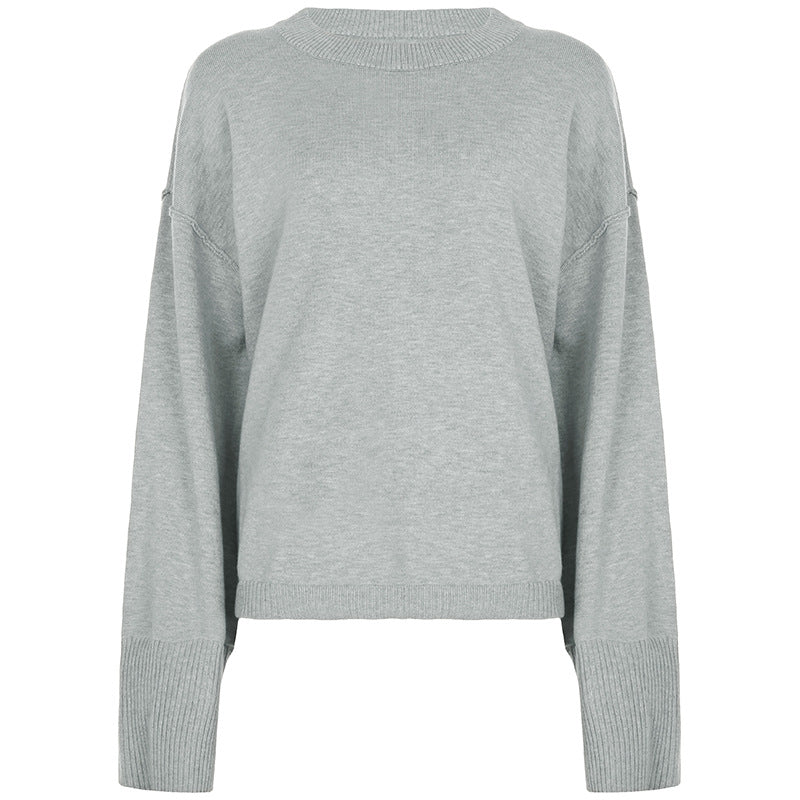 Women cashmere-like knit lounge set with oversized sweater and wide palazzo pants Mune Fashion