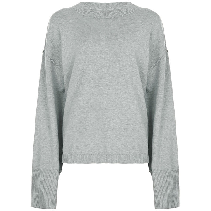 Women cashmere-like knit lounge set with oversized sweater and wide palazzo pants Mune Fashion