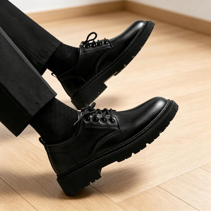 Men Stylish Leather Lace-up Shoes Mune Fashion