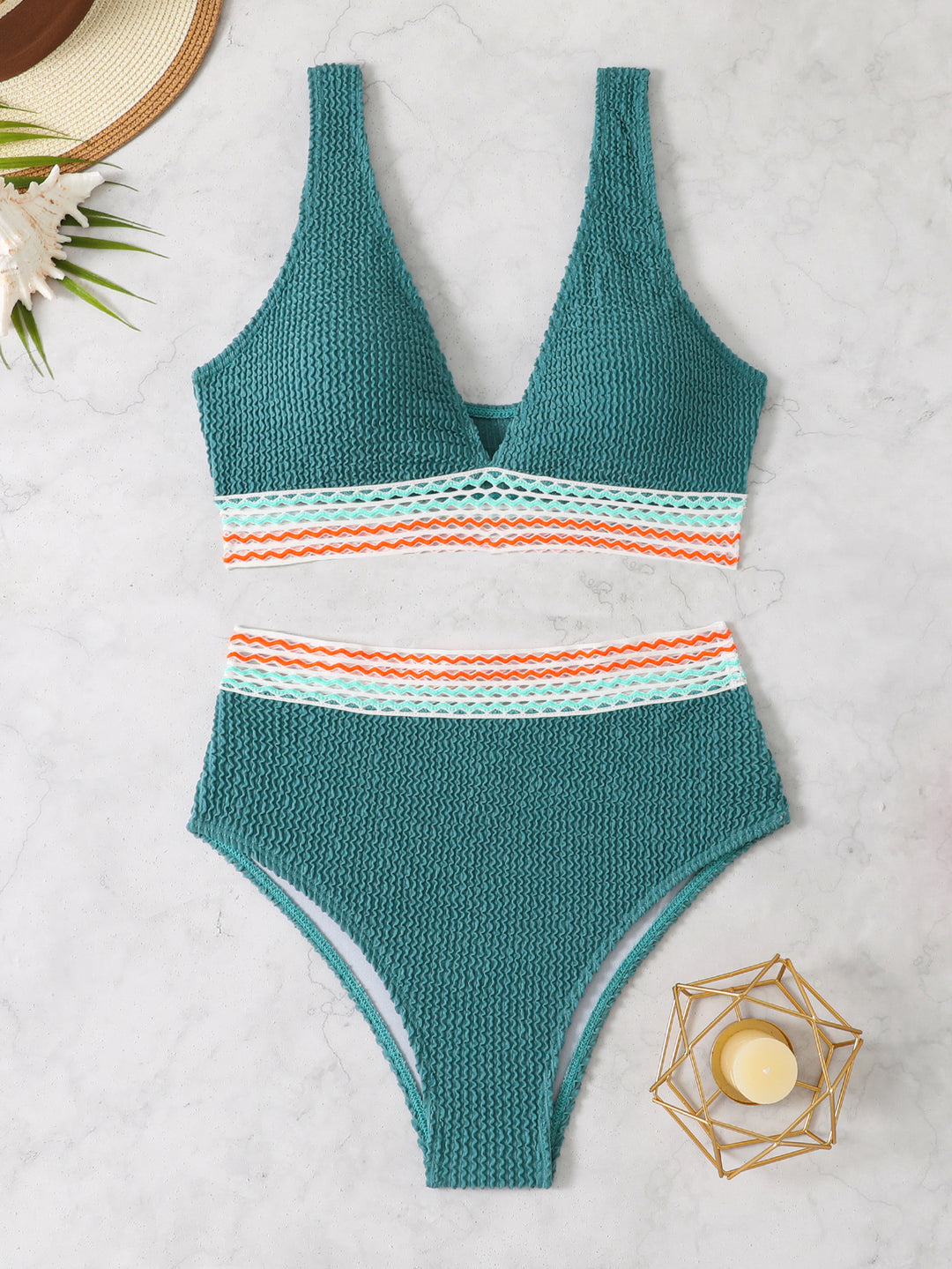 Women's High-Cut Designer Jumpsuit with Pattern Elements Mune Fashion