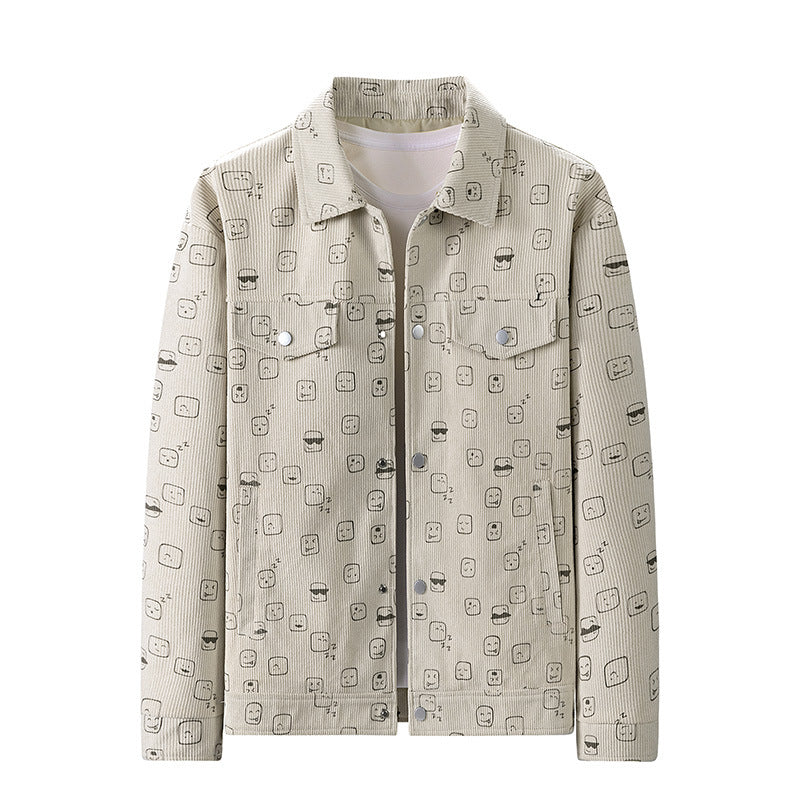 Men's Casual Cord Jacket with Unique Pattern Mune Fashion
