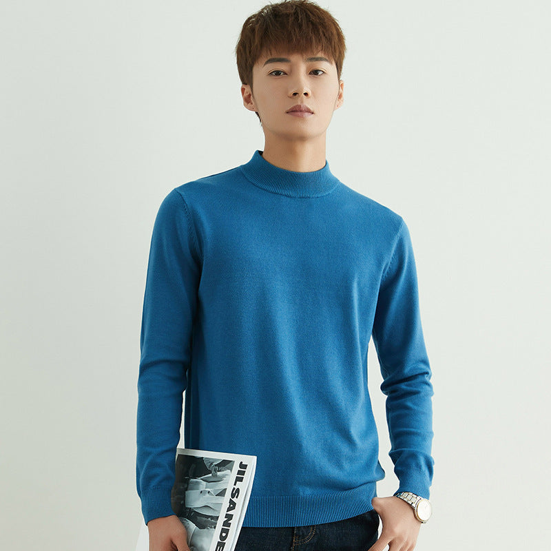 Men's High Neck Pullover in Fine Knit with Slim Fit Mune Fashion