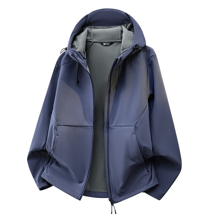Unisex Softshell transitional jacket with fleece lining, hood & water-repellent coating Mune Fashion