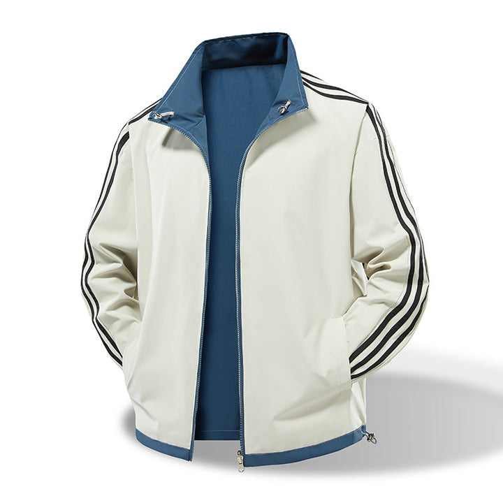 Men's lightweight track jacket with contrast three-stripe detailing Mune Fashion