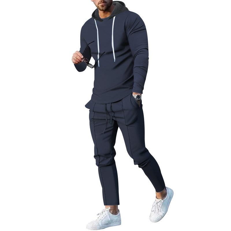 Men's two-piece hoodie lounge set with slim fit hoodie and tapered joggers Mune Fashion